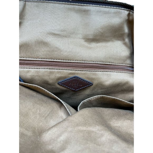 Fossil navy/tan stripe satchel - Picture 5 of 6